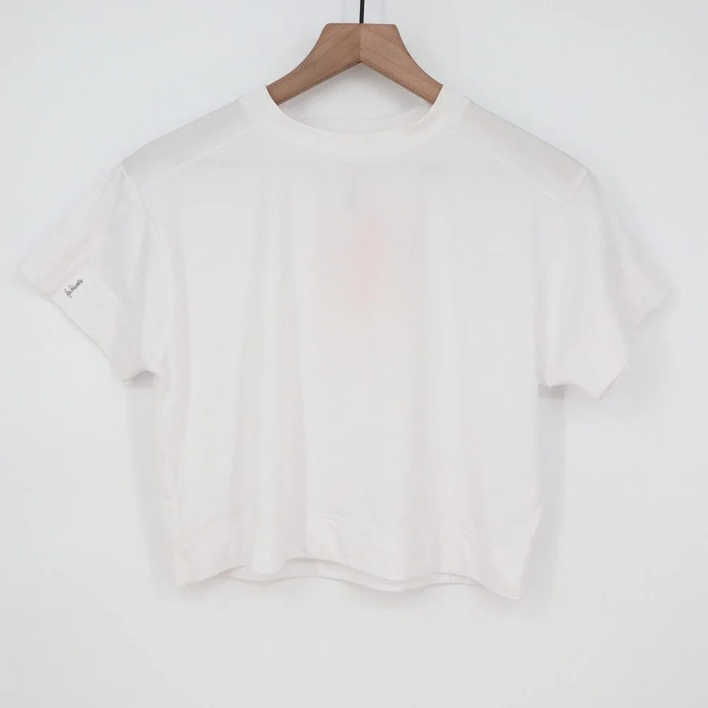 Easton JS WMS Crop Tee White Short Sleeve Boxy Athletic Top Large - Picture 2 of 10